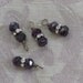 Four Faceted Garnet Drop Beads - With Brass and Swarovski Crystal Rondelles - Handmade Findings from Vintage/Antique Components