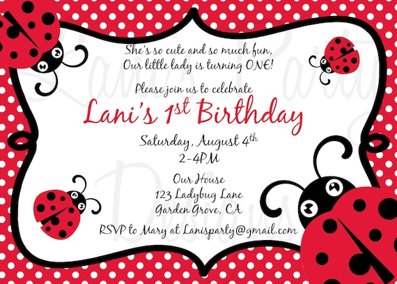 Homemade Ladybug Invitations 3