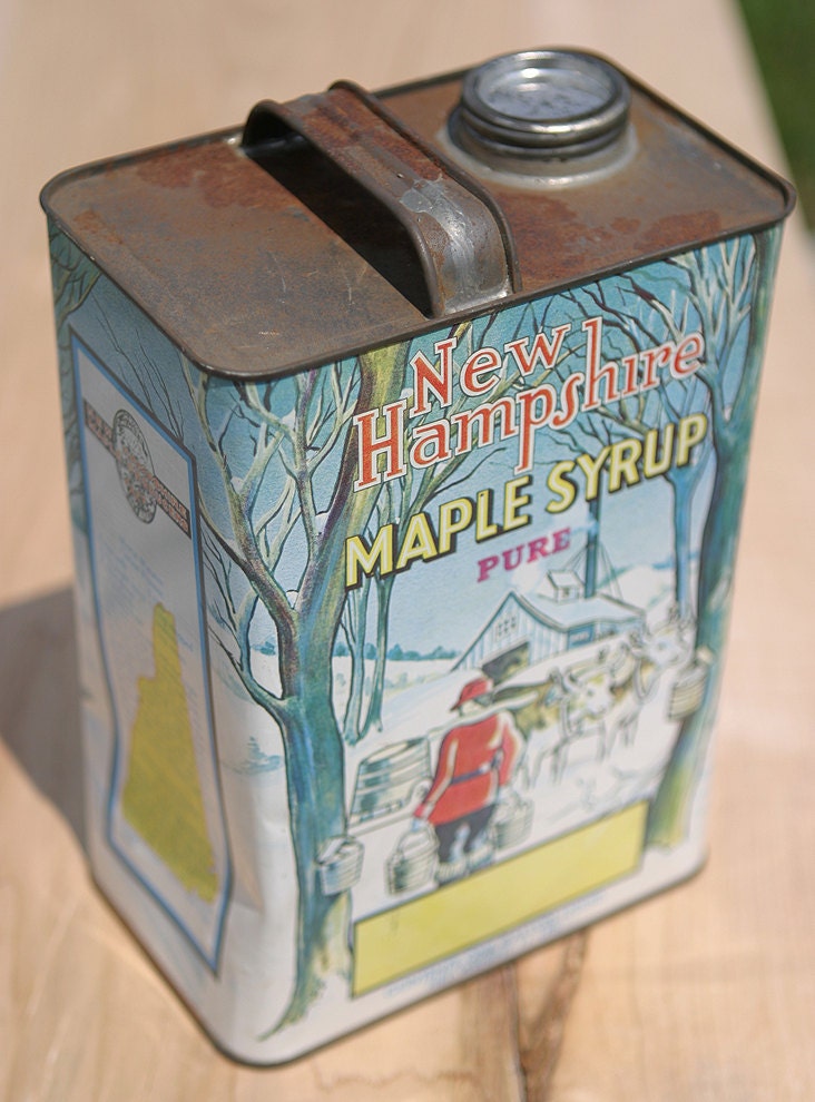 Early Vintage Pure New Hampshire Maple Syrup 1 Gal Tin Can