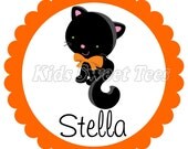 black cat- personalized - digital image - Halloween - Fall - Autumn Il_170x135