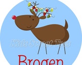 Christmas reindeer with lights tangled - personalized - digital image - Christmas Il_170x135