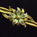 Vintage Sterling 14kt Gold Enamel Flower Brooch Symmetalic Signed Rare Design Art Nouveau Deco Style Collectible Exotic Forest to Runway