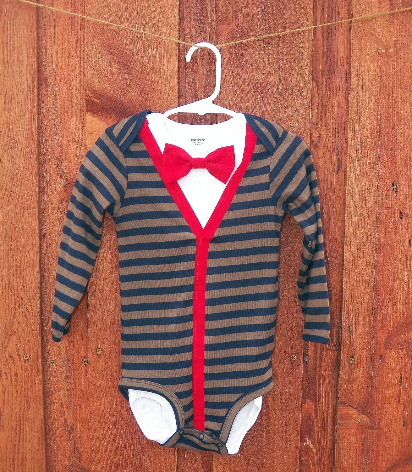 NEW Baby Boy Bow Tie Onesie with Pull over Cardigan Onesie