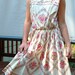 Vintage Retro Dress 40s 50s Cotton Floral Sundress Full Skirt High Neck Sleeveless Belted Waist Size 10