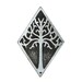 2 White Tree Of Gondor 1 inch (27 mm ) Pewter Metal Buttons Antique Silver Color