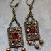 Victorian Czech Bridal Red-Ruby Earrings, W West Germany
