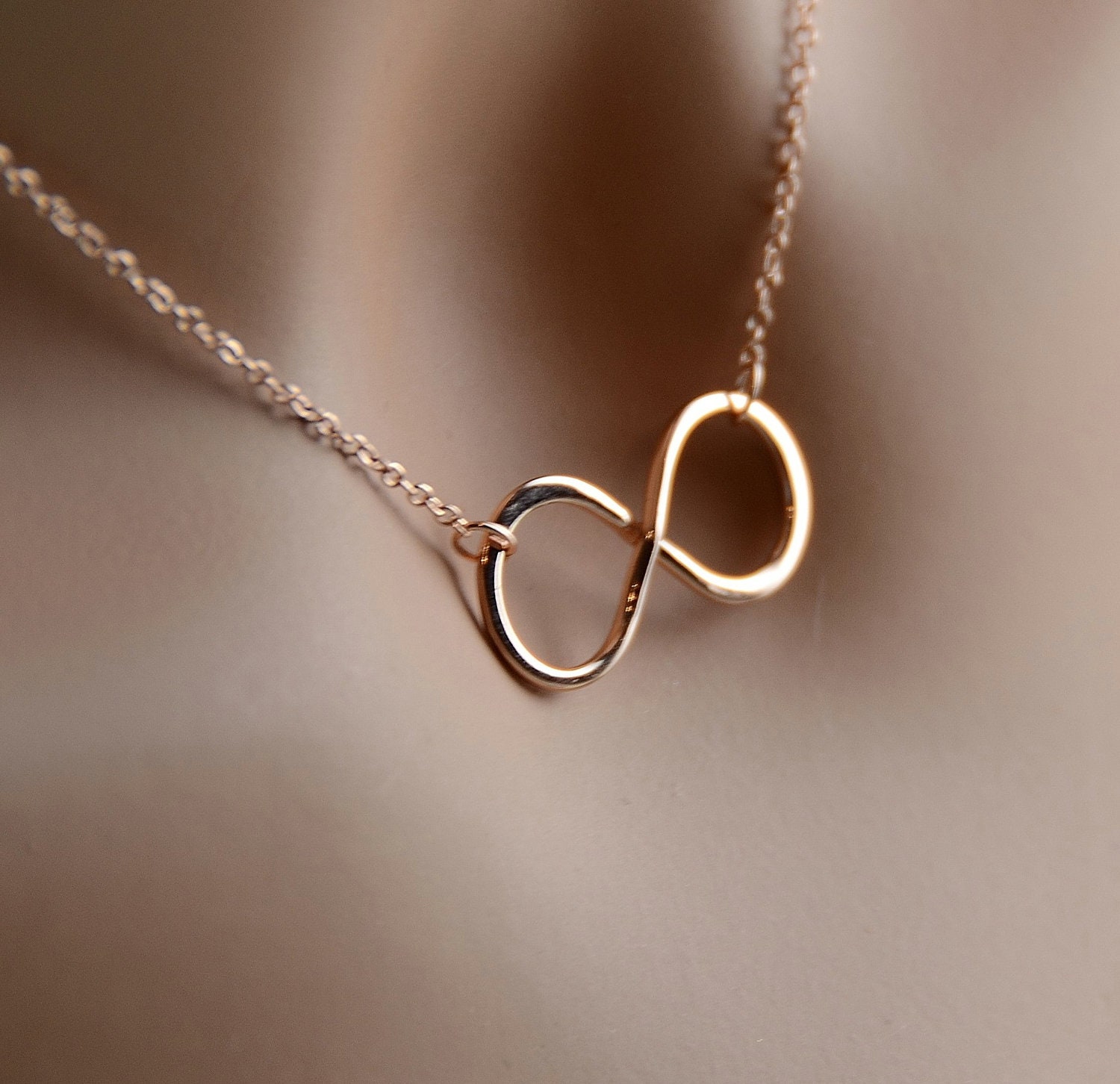 All Sterling Rose Gold Plated Infinity Necklace by Beautiful2u