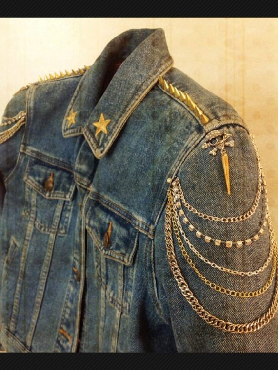 Spikes Studs and Chains Jean Jacket