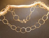 Necklace 173 Large hammered link chain 14K Gold Filled, Sterling Silver
