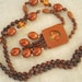 Juniper-Oak wood necklace with amber beads-Nature,handmade,rustic,country-Wood,woodland wedding