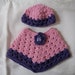 American Girl Crocheted Poncho and Hat Pink Purple