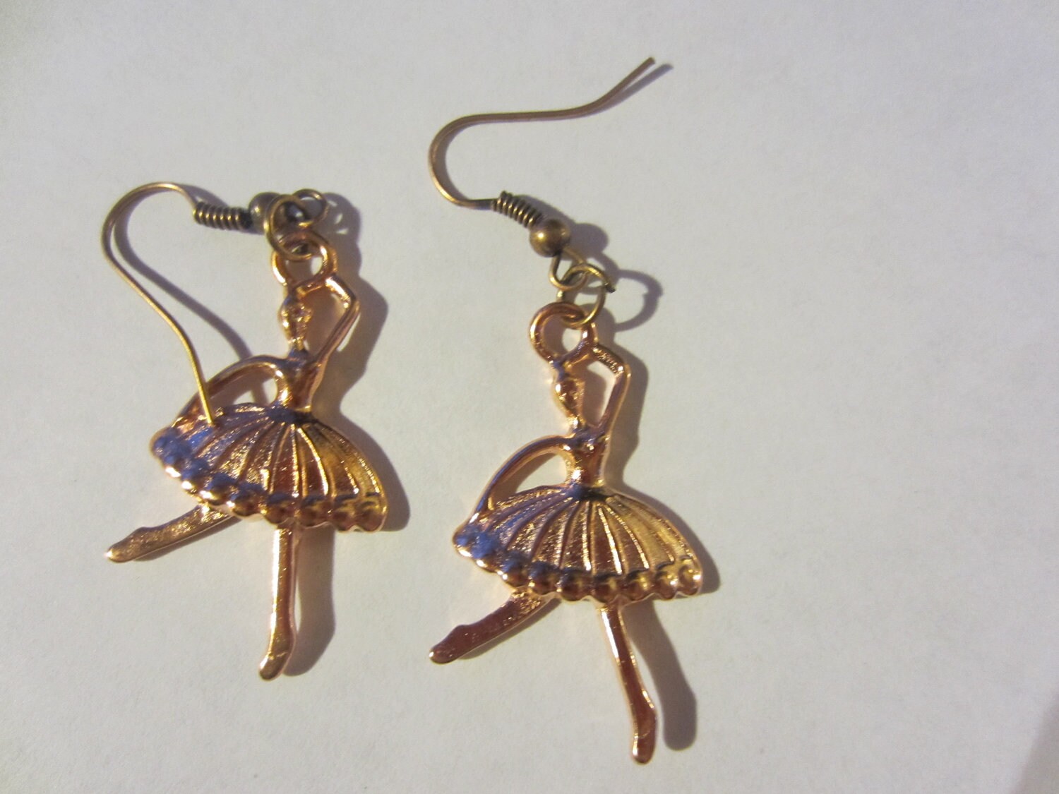 Brass Ballerina Earrings by HandyDandyJewelry on Etsy