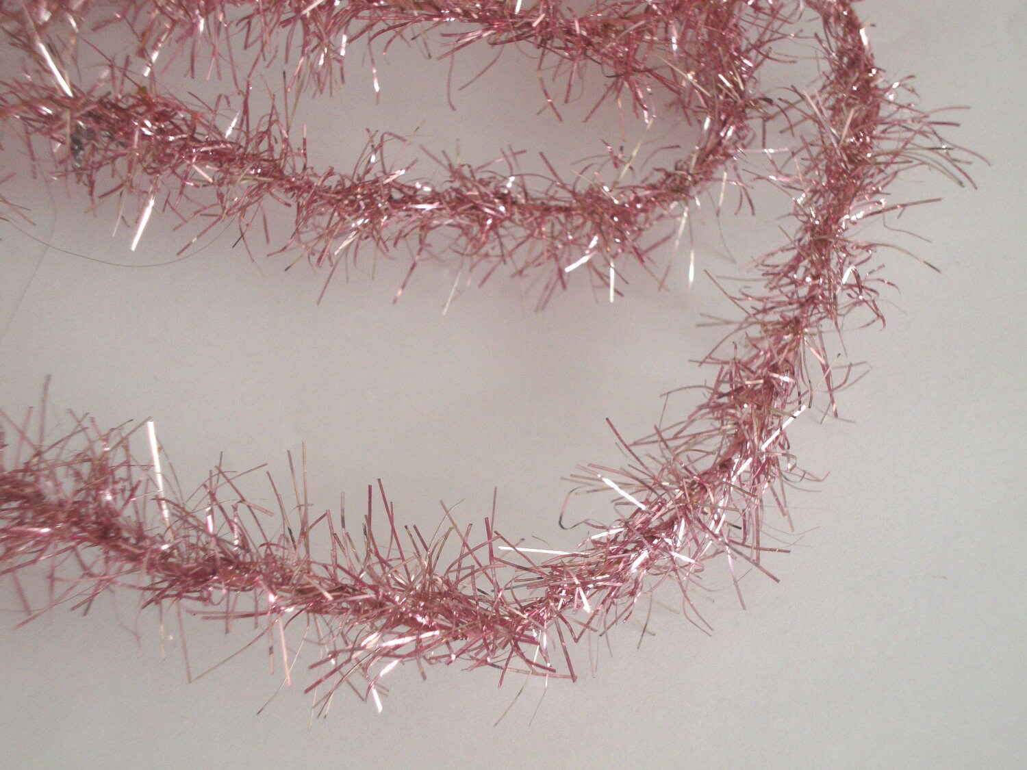 VINTAGE Pink Tinsel Garland Christmas Decorations