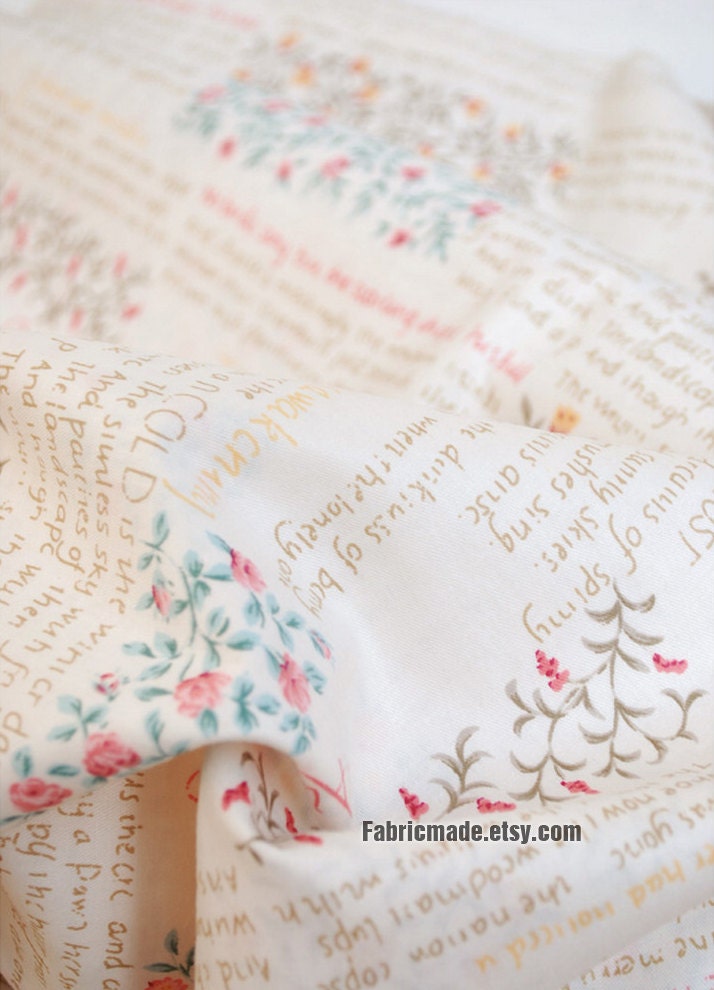 quilting fabric shabby chic flower fabric flower handwriting quilting fabric shabby chic flower fabric flower handwriting