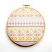 Tribal Pattern Hoop Art - 6 Inch Modern Wall Hanging - Contemporary Design - Original Pattern - Aztec - Tropical Chevron