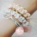 FOUR Swallow, Crystal & Chain PASTEL BRACELETS Stack Arm Party
