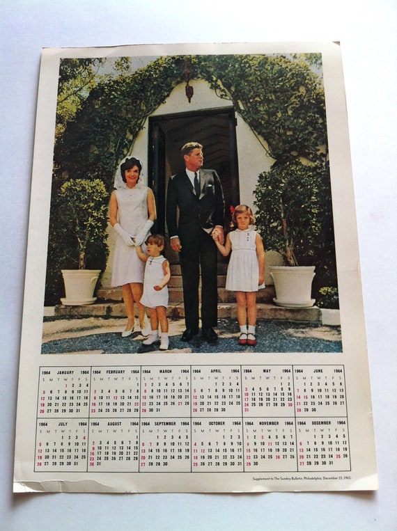 Kennedy Family Calendar December 1963 JFK Jacqueline