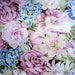 Pastel Floral Fabric, Fat Quarter, Multicolor / Pink / Blue, 18" X 22" inches, 100% Cotton, For Victorian & Romantic Projects