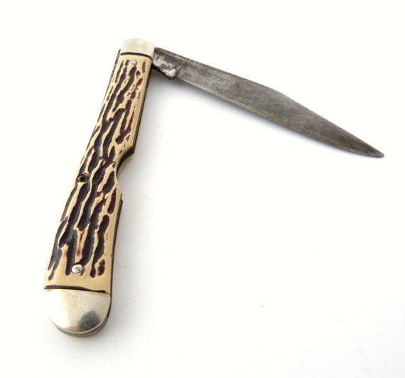 Colonial Folding Knife Single Blade Faux Wood Handle