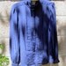 FINAL SALE Vintage 80s Ladies Petite Small Blue Long Sleve silky Polyester Secretary Blouse