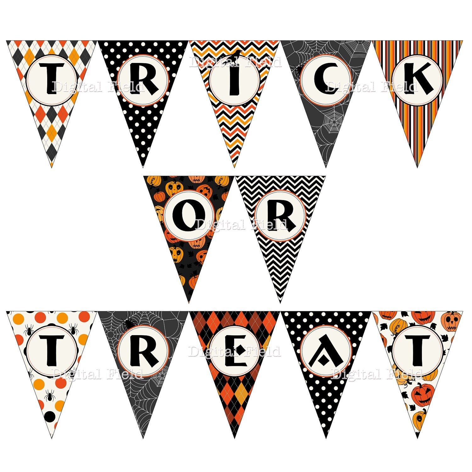 Printable Halloween Trick or Treat Bunting by digitalfield