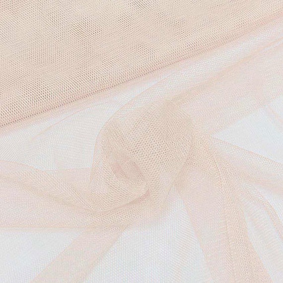Pearl Pink Color Soft Mesh/Net Fabric Dress Decorative