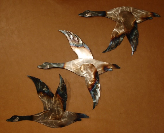 Set of 3 metal  wall art  Canadian  geese