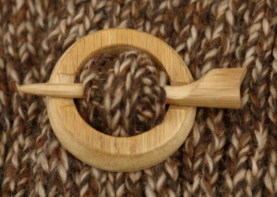 Shawl pin/ hair slide - barrette - recycled hardwood
