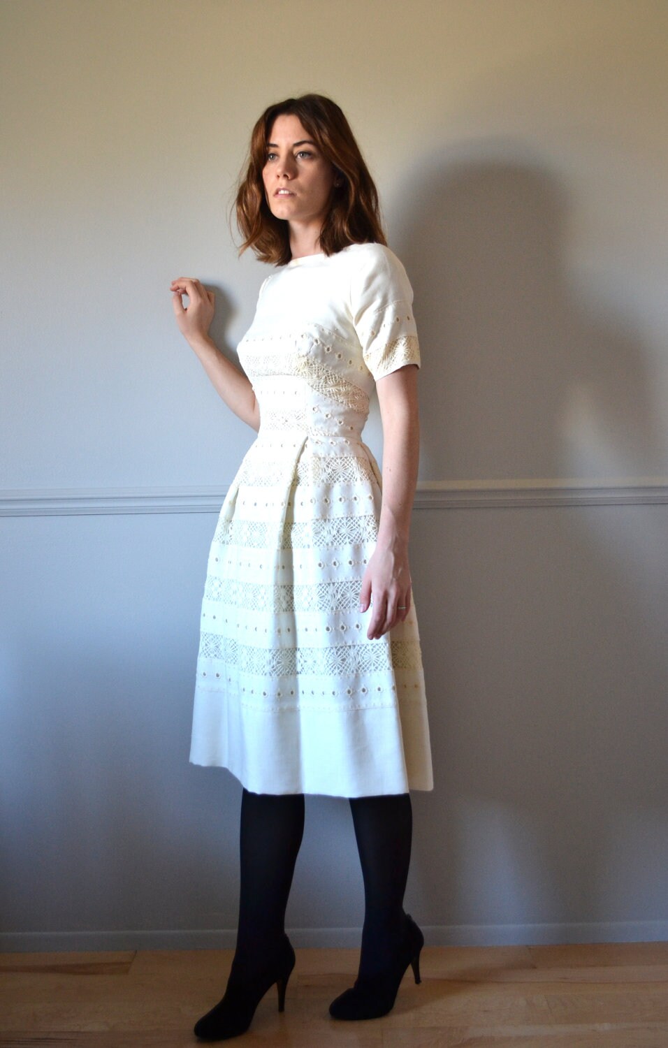 short wedding dress / 1960s wedding dress / 60s dress