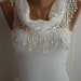 Ivory Lace Scarf- Shawl Headband Cowl with Lace Edge