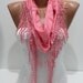 Pink Shawl/ Scarf Headband - Cowl with Trim Edge- Summer Trends
