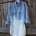 90s grunge denim shirt / long sleeve / blue denim / dip dye / oversized / Ombre bleached denim shirt / jean jacket / UNISEX