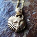 Vintage GOLD Seashell Starfish BEACH Pendant Necklace