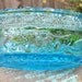 Vintage Blue Glass Dish Pressed Glass Depression Era Lovebirds Turquoise Glass Epsteam
