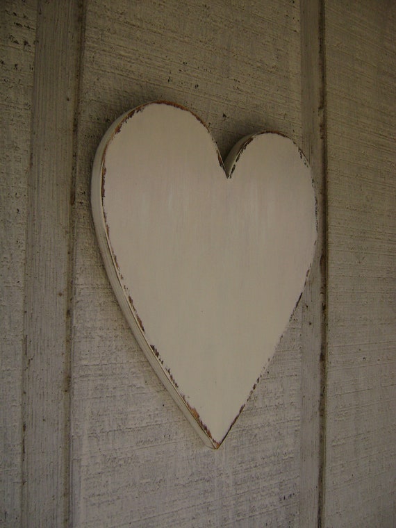 White large wooden heart rustic wall decor photo props