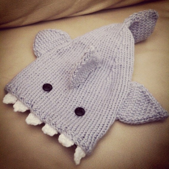 Knitted Baby Beanie Hat Shark