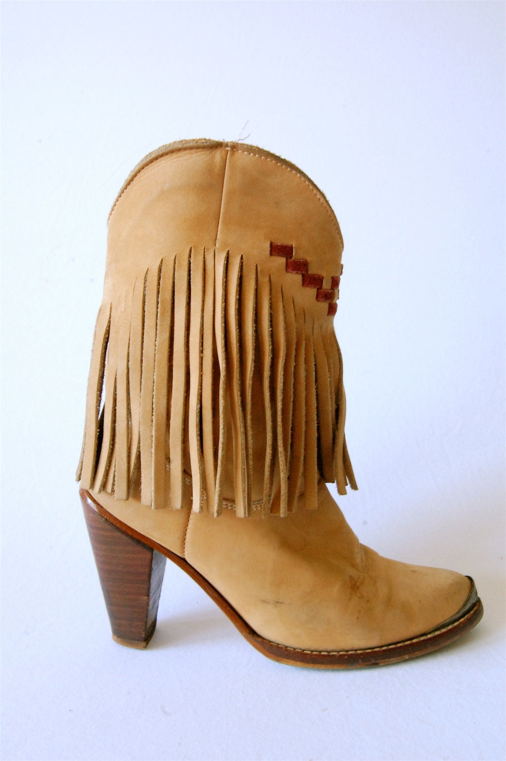 Items similar to Vintage 80's fringed Zodiac boots / boho western ...