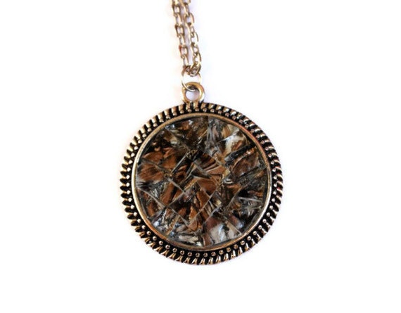 Brown and Gray Mosaic Necklace by GreenStreetMosaics on Etsy