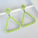 Vintage 1950s One Of A Kind Fabulous Neon Yellow Pyramid Flower Rhinestone Earrings