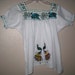 Mexican Embroidered Blouse Upcycled Size S