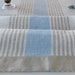 Linen Tablecloth / Striped / Sky Blue / Beige / Milky Coffee Brown Stripes