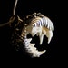 Antique Teeth Fangs Locket Set In Silver-Oak Leaves & Acorns