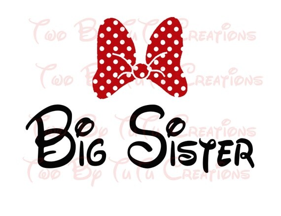 Minnie Mouse Big Sister Printable Image for Iron On Transfer