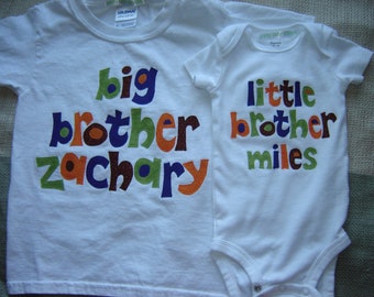 Custom Personalized Big Brother/Little Brother Shirt Combo