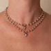 Vintage Faux Pearl and Rhinestone Double Strand Necklace