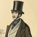 1848 Antique FASHION lithograph: Two Gentlemen talking. Jane Eyre era. 164 years old gorgeous print.