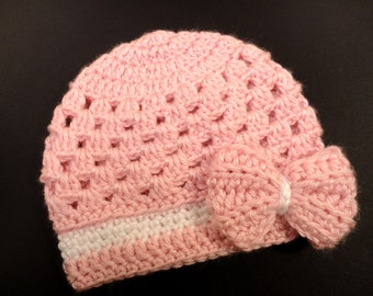 Crochet Baby Hat Pattern, Newborn to 3 Years, Crochet Hat With Bow, Permission to Sell, Baby Girl Hat Pattern, Crochet Baby Pattern, #69