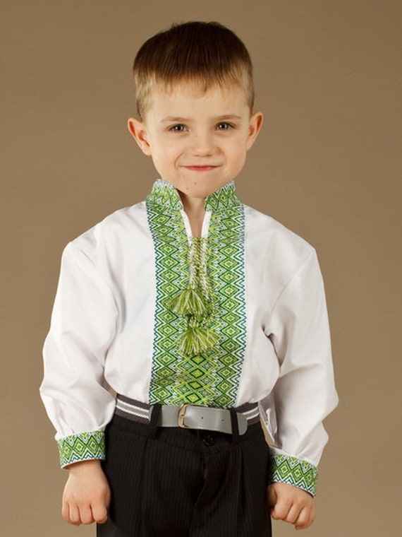 Ukrainian embroidered shirt for boys. Children vyshyvanka.