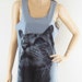 Cat Blue Eyes Animal Style Cat Tank Top Cat Shirts Cat T-Shirt Gray T-Shirt Screen Print Size M