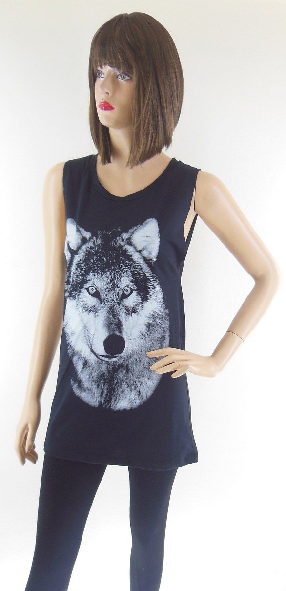 Wolf Art Design Wolf Tank Top Wolf Shirt Fox Shirt women